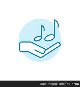 Illustration Vector graphic of hand and music icon