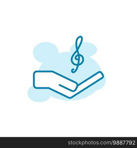 Illustration Vector graphic of hand and music icon