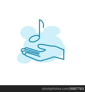 Illustration Vector graphic of hand and music icon
