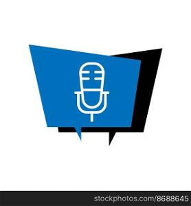 Illustration Vector Graphic of Microphone and Bubble Speech logo design