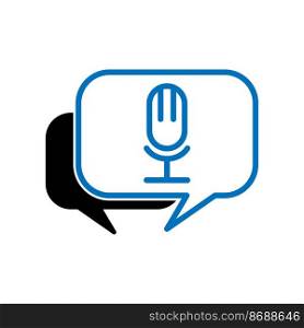 Illustration Vector Graphic of Microphone and Bubble Speech logo design