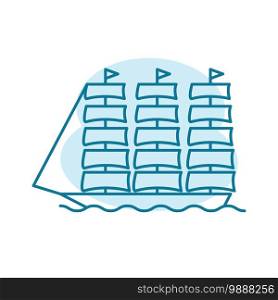 Illustration Vector graphic of wind ship icon template