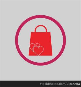 illustration vector logo design for love shop on gray background