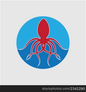 illustration vector logo design for octopus 