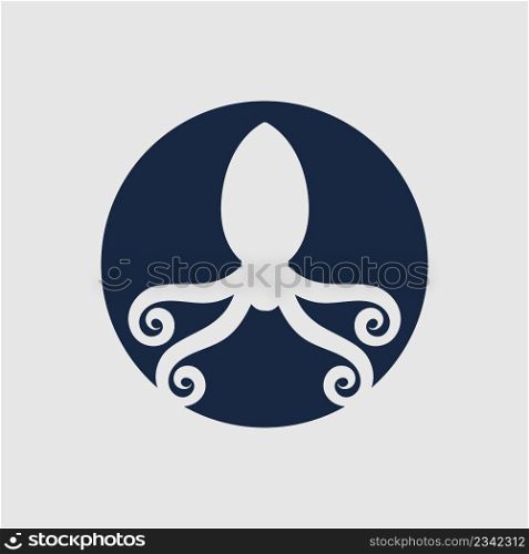 illustration vector logo design for octopus