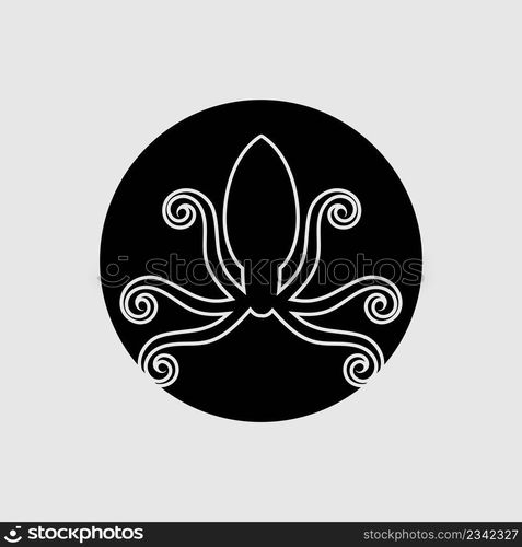 illustration vector logo design for octopus