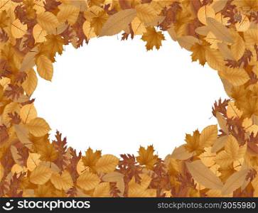 Illustration vector of autumn background with dried leaves