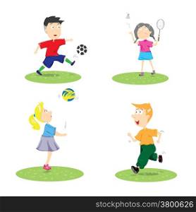 illustration vector of cartoon sport for kids background
