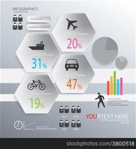 illustration vector of infographic transportion background