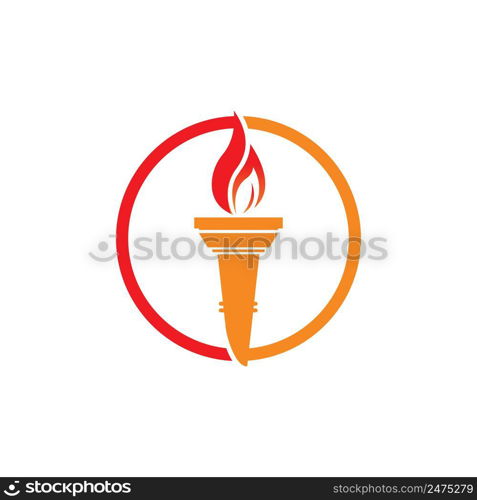 illustration vector of Torch Logo design Template