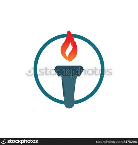illustration vector of Torch Logo design Template