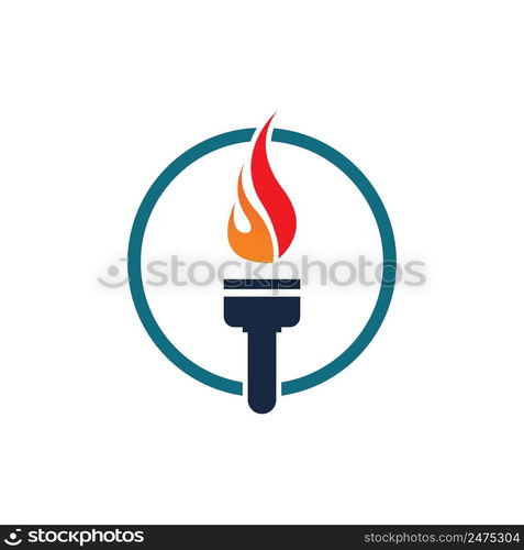 illustration vector of Torch Logo design Template