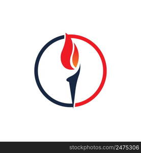 illustration vector of Torch Logo design Template