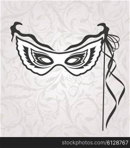 Illustration Venice Carnival or Theater Mask with Ribbons - Vector