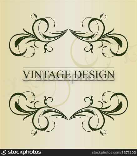 Illustration vintage background card for design - vector