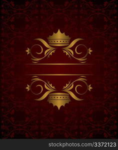 Illustration vintage background with crown - vector