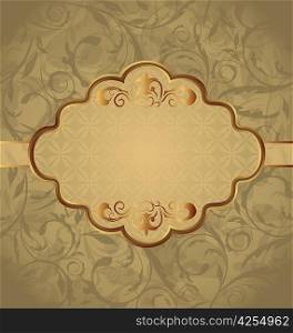 Illustration vintage greeting card, seamless floral texture - vector