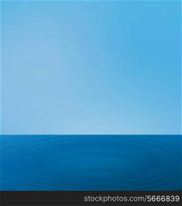 Illustration wallpapers ripple sea landscape with the horizon and blue sky - vector