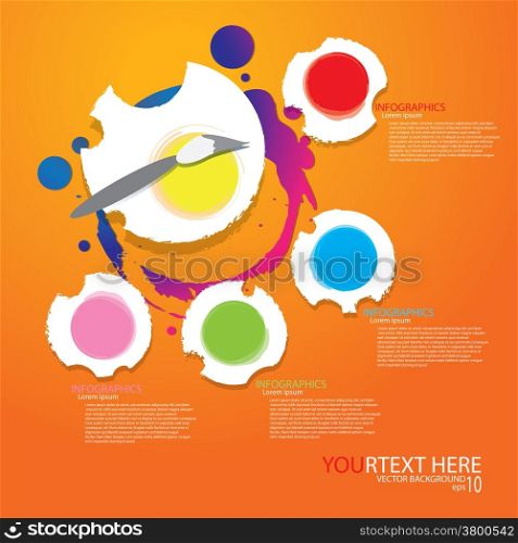 illustration watercolor vector for Abstract art infographic background