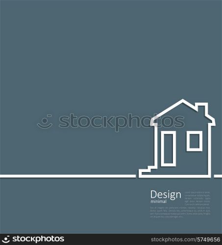 Illustration web template house logo in minimal flat style cleaness line - vector