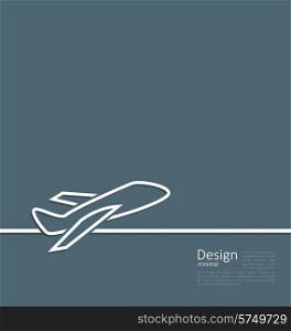 Illustration web template logo of plane in minimal flat style line - vector