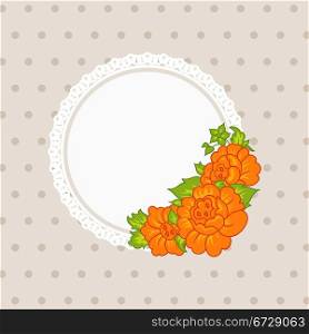 Illustration wedding card with flowers - vector