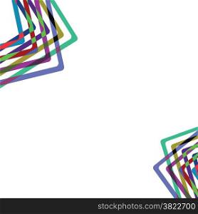 illustration with abstract colorful line pattern on white background