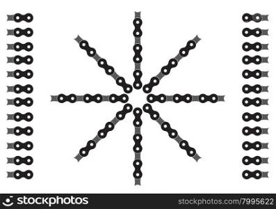 illustration with bicycle chain on a white background