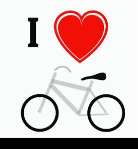illustration with bicycle on a white background for your design