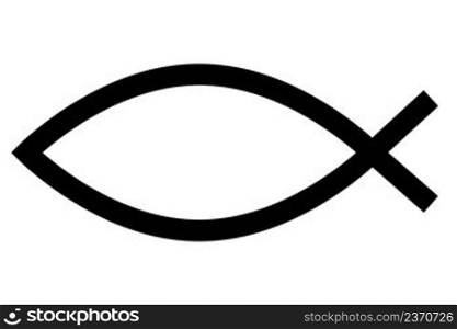 Illustration with black fish sign of christians on white background. Logo symbol. Vector illustration. stock image. EPS 10. . Illustration with black fish sign of christians on white background. Logo symbol. Vector illustration. stock image. 