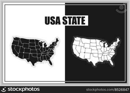 Illustration with black usa state for print design. Silhouette map. Simple illustration.. Illustration with black usa state for print design. Silhouette map. Simple illustration