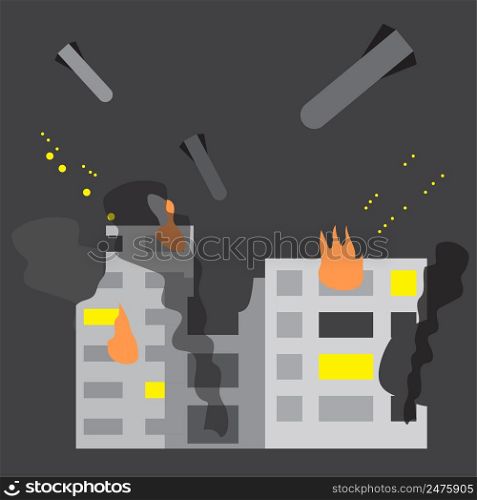 Illustration with bomb tower for site design. Vector illustration. stock image. EPS 10.. Illustration with bomb tower for site design. Vector illustration. stock image.
