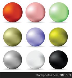 illustration with colorful balls on white background