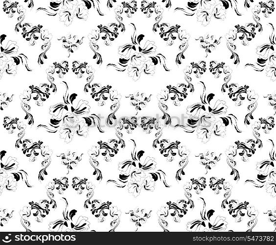 Illustration with decorative seamless royal floral ornament