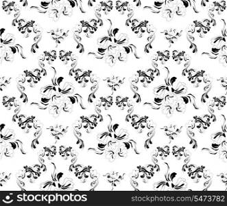 Illustration with decorative seamless royal floral ornament