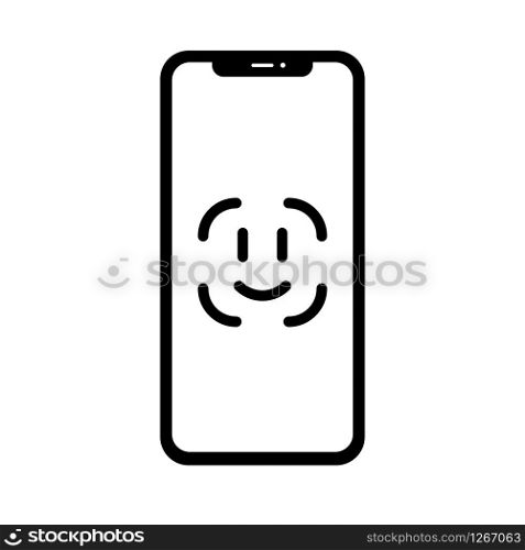Illustration with face id for mobile device design