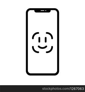 Illustration with face id for mobile device design