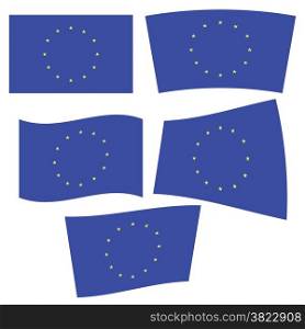 illustration with flag of Europe on white background