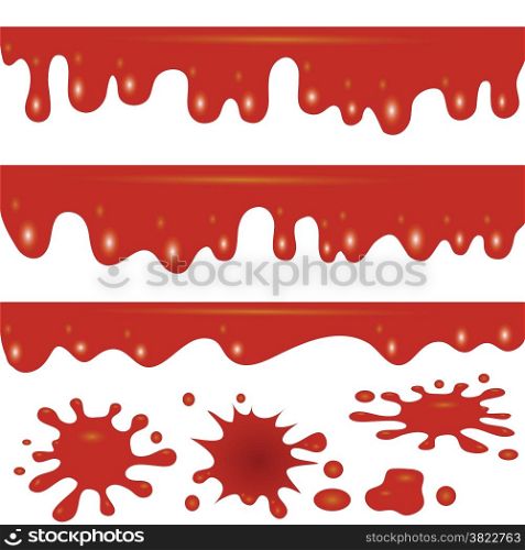 illustration with flowind blood on white background