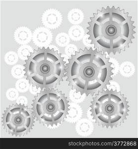 illustration with gears symbol on a gray background for your design