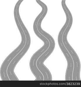 illustration with grey winding roads on white background