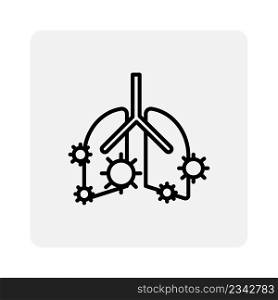 Illustration with lung disease icon for medical design. Vector illustration. stock image. EPS 10.. Illustration with lung disease icon for medical design. Vector illustration. stock image.