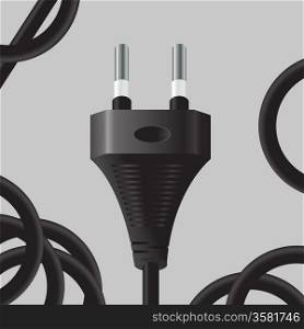illustration with power plug for your design
