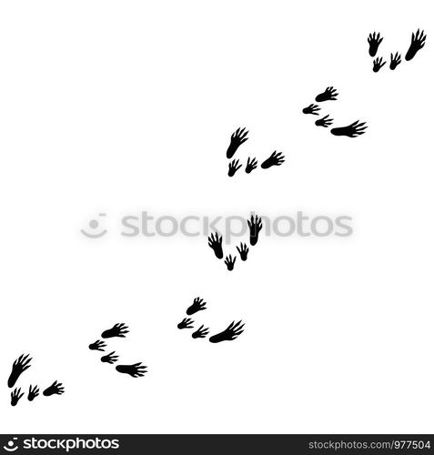 illustration with rat tracks. rat footprints.