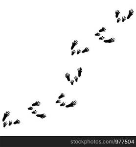 illustration with rat tracks. rat footprints.