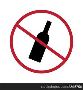 Illustration with red stop alcohol on white background. Sign forbidden. Icon symbol ban. Vector illustration. stock image. EPS 10. . Illustration with red stop alcohol on white background. Sign forbidden. Icon symbol ban. Vector illustration. stock image.