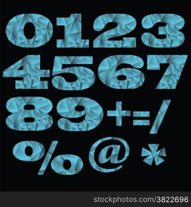 illustration with set of numbers on black background