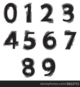 illustration with set of numbers on white background