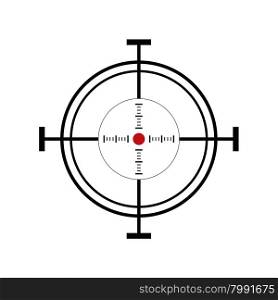 Illustration with shooting target icon on white background