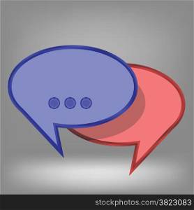 illustration with speech bubbles on grey background